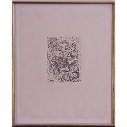 Claes Oldenberg (b. 1929) American, HATS AND BONES, etching, signed in pencil, from the numbere...