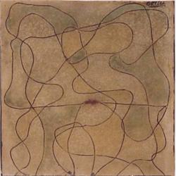 Raphael Ortega (20th Century), UNTITLED, oil and sand on canvas, 20 1/2 x 20 1/2", signed upper...