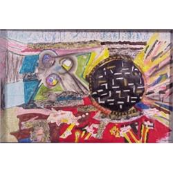 Outsider Art (20th Century), UNTITLED, mixed media on paper, 22 1/2 x 34 1/2", signed lower rig...