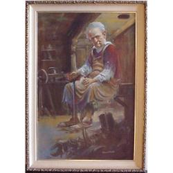 Robert Owen (20th Century) American, SATURDAY AFTERNOON, oil painting on canvas, 36 x 24", sign...