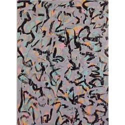 Peter Parks (b. 1947) American, DRIPPU SWIRLS (lilac, black, grey), acrylic painting on canvas,...