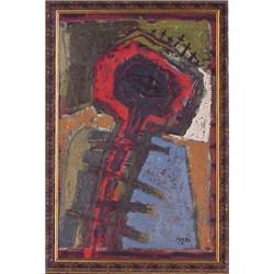 Parra (20th Century) Cuban, ABSTRACT #1, acrylic painting on canvas, 26 x 17", signed lower rig...