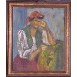 Pemberton (20th Century) American, GYPSY WOMAN, oil painting on canvas, 19 x 16", signed on ver...