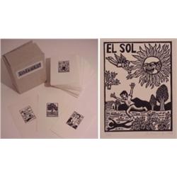 Artemio Rodriquez (20th Century) Mexican/American, LA LOTERIA, the portfolio of 104 linocut pri...