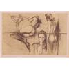 Image 1 : Nicola Simbari (b. 1927) Italian, MOVEMENT, sepia with chine colle etching, signed in pencil, f...