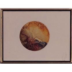 Richard Stine (20th Century) American, THOUGHT, 1971, oil painting on wood, image 7" diameter,...