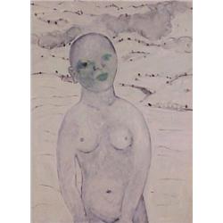 Cheng Tsai Tung (b. 1953) Taiwan, BALD WOMAN, oil painting on canvas, 50 x 38", signed, framed,...