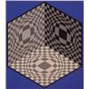 Image 1 : Victor Vasarely (1908-1997) Hungarian, CUBIC RELATIONS BLUE, color screenprint, signed in penci...