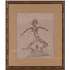 Image 1 : Nadal Walcot (20th Century), LA MUJER AFRICANA, pen and ink on paper, 17 x 14", signed lower ri...