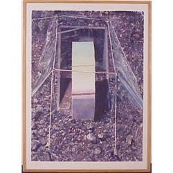 Jim Woodson (20th Century), THE EXCAVATION OF THE ZERO MONUMENT, acrylic painting on paper, 30...