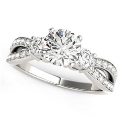 14K White Gold Split Shank Round Diamond Engagement Ring (1 5/8 ct. tw.) Size: 9