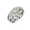 Image 1 : 18K Yellow Gold & Sterling Silver Dragonfly Ring with Diamonds
