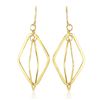 Image 1 : 14K Yellow Gold Flat Open Diamond Interlaced Style Drop Earrings