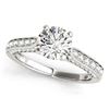 Image 1 : 14K White Gold Round Cathedral Diamond Engagement Ring (1 1/2 ct. tw.)
