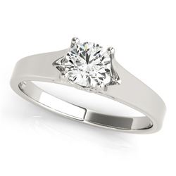 14K White Gold Round Prong Set Style Solitaire Diamond Engagement Ring (1/2 ct. tw.)