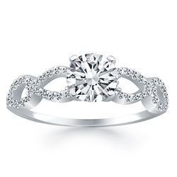14K White Gold Double Infinity Diamond Engagement Ring