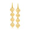 Image 1 : 14K Yellow Gold Leaf Like Chain Dangling Earrings