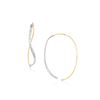 Image 1 : 14K Two-Tone Gold Twist Multi-Textured Hoop Style Earrings