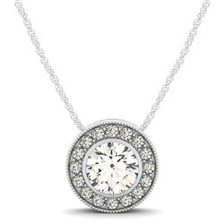 Diamond Halo with Center Bezel in 14K White Gold (5/8 ct. tw.)