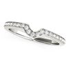 Image 1 : 14K White Gold Modern Curved Prong Set Diamond Wedding Band (1/8 ct. tw.)