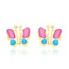 Image 1 : 14K Yellow Gold Earrings with a Butterfly Design