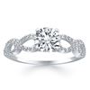 Image 1 : 14K White Gold Double Infinity Diamond Engagement Ring