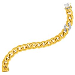 14K Gold and Diamond Curb Style Link Bracelet (5/8 ct. tw.)