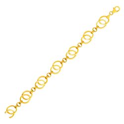 Bracelet with Interlocking Round Link Motif in 14K Yellow Gold