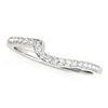Image 1 : 14K White Gold Curved Design Round Diamond Wedding Band (1/4 ct. tw.)