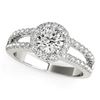 Image 1 : 14K White Gold Round Diamond Split Shank Design Engagement Ring (7/8 ct. tw.)