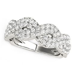 Diamond Studded Interlocking Waves Ring in 14K White Gold (5/8 ct. tw.)