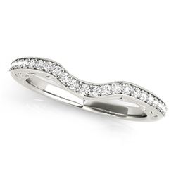 14K White Gold Prong Set Curved Diamond Wedding Ring (1/6 ct. tw.)