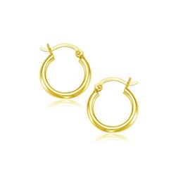10K Yellow Gold Polished Hoop Earrings (15 mm)
