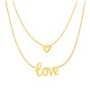 Image 1 : Two Part Love and Heart Necklace in 10K Yellow Gold