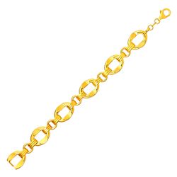 Wide Oval Link Bracelet in 14K Yellow Gold