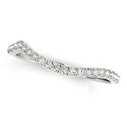 14K White Gold Curvy Design Diamond Wedding Band (1/8 ct. tw.)