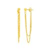 Image 1 : Hanging Chain Post Earrings in 14K Yellow Gold