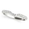 Image 1 : 14K White Gold Pave Set Curved Diamond Wedding Band (1/5 ct. tw.)