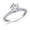 Image 1 : 14K White Gold Engagement Ring with Fishtail Diamond Accents