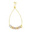 Image 1 : Adjustable Bracelet with Beaded Chain Links in 14K Tri Color Gold