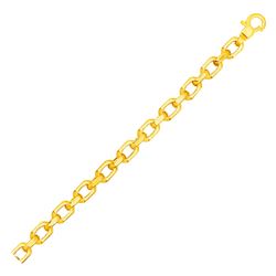 Shiny Oval Link Bracelet in 14K Yellow Gold
