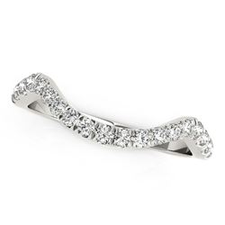 14K White Gold Modern Curved Style Pave Diamond Wedding Band (1/5 ct. tw.) Size: 9
