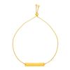 Image 1 : Adjustable Bracelet with Shiny Bar in 14K Yellow Gold