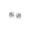 Image 1 : 14K White Gold Stud Earrings with White Hue Faceted Cubic Zirconia
