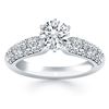Image 1 : 14K White Gold Triple Row Pave Diamond Engagement Ring