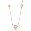 Image 1 : Sterling Silver Rose Gold Plated Station Raspberry Rutilated Quartz Necklace