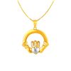 Image 1 : Claddagh Pendant in 14K Two Tone Gold