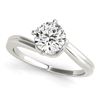 Image 1 : 14K White Gold Solitaire Round Bypass Diamond Engagement Ring (1 ct. tw.)