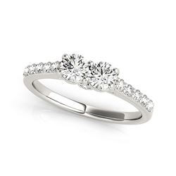 14K White Gold Round Two Stone Diamond Ring (3/4 ct. tw.)