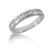 Image 1 : 14K White Gold Vintage Style Engraved Diamond Channel Set Wedding Ring Band. Size: 9